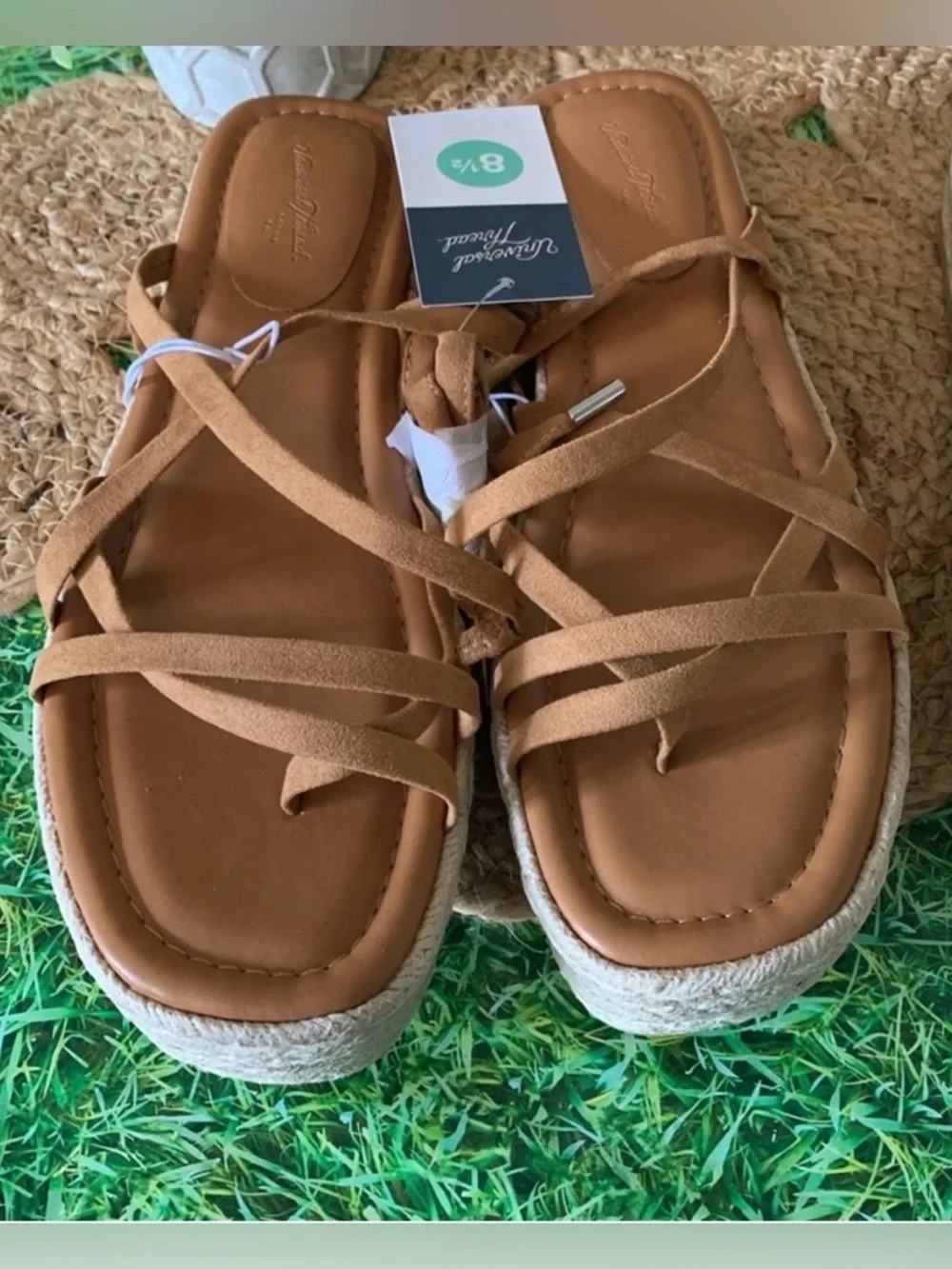 Universal Thread Tan Wrap-Tie Espadrille Platform Sandals